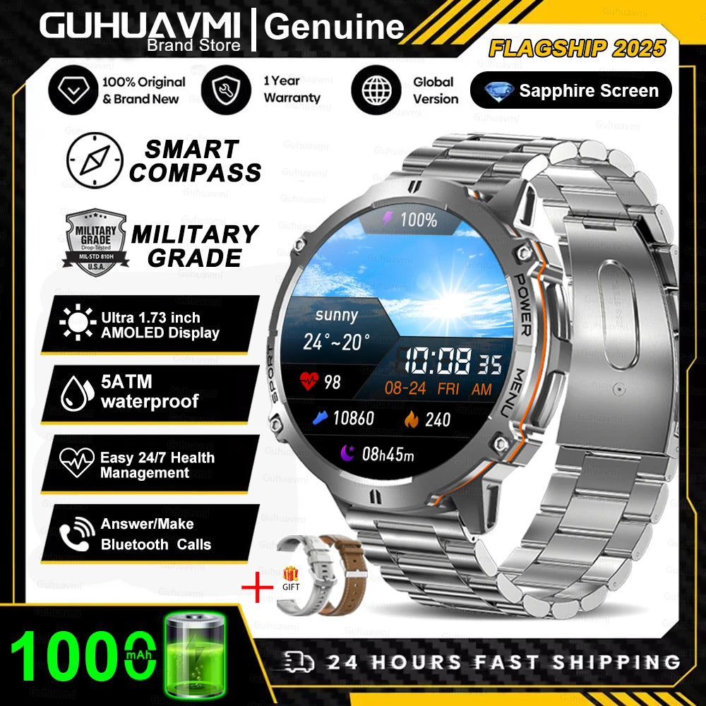 RBB X3 Rugged Smartwatch – 1000 mAh Battery, GPS Tracking & Bluetooth Calls