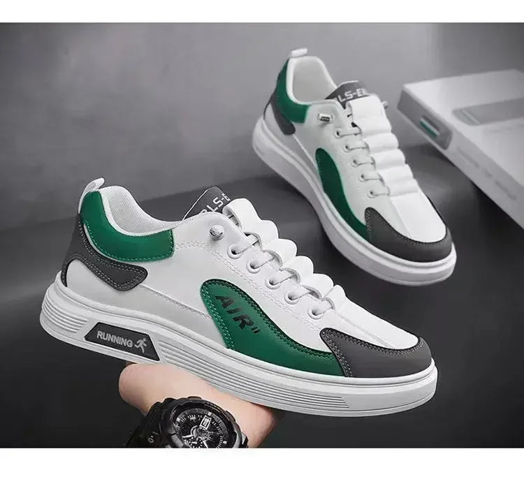 RBB 2025 Summer & Autumn Men’s Leather Low-Cut Running Shoes – Casual Fashion Sports Sneakers
