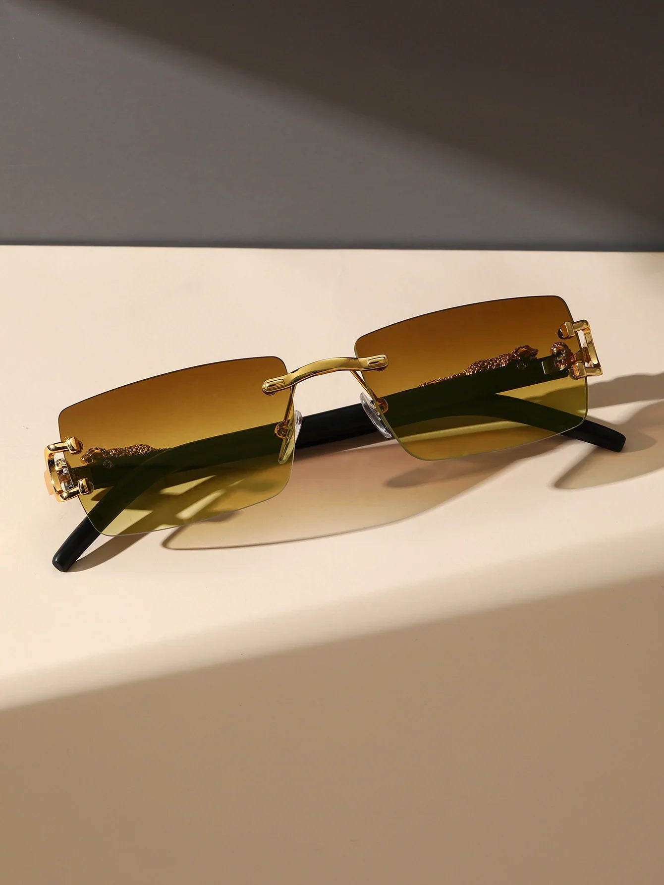 RBB Frameless Rectangular Fashion Sunglasses – Unisex Trendy Personalized Eyewear for Daily Wear