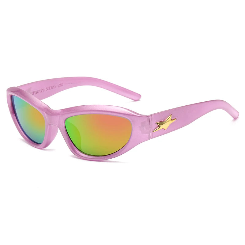RBB Y2K Cat Eye Sunglasses – UV400 Steampunk Sports Shades for Women & Men