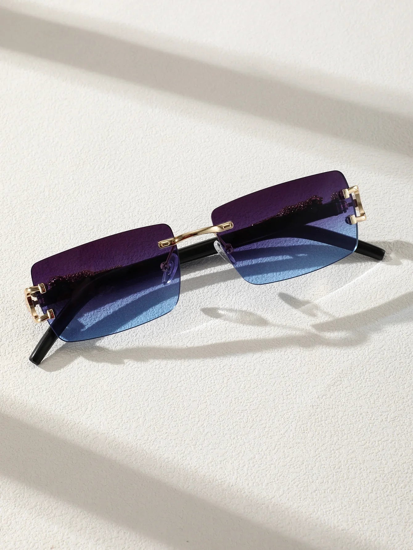 RBB Frameless Rectangular Fashion Sunglasses – Unisex Trendy Personalized Eyewear for Daily Wear