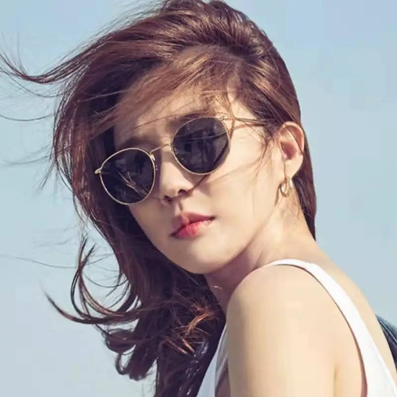 RBB Classic Round Polarized Sunglasses – UV400 Retro Glass Lens for Men & Women
