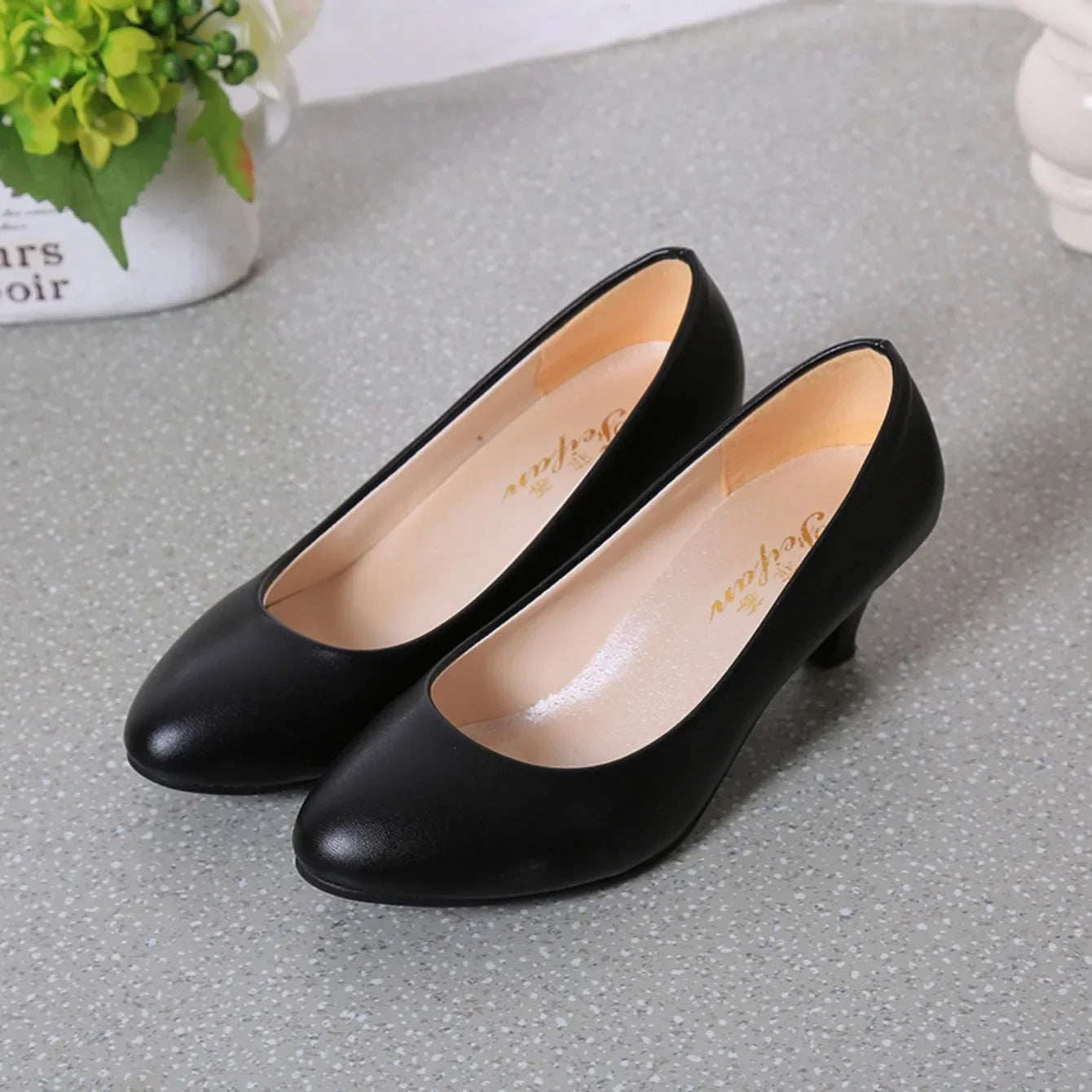 RBB Women’s Nude Pumps – Shallow Toe Low Heels for Office, Wedding & Party