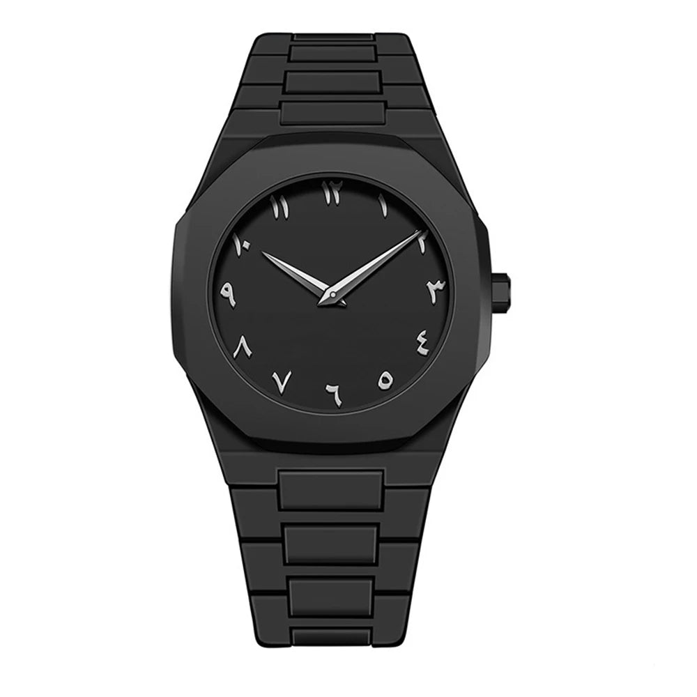 RBB Men’s Silicone Quartz Sports Watch – Creative Arabic Digital Dial, Black