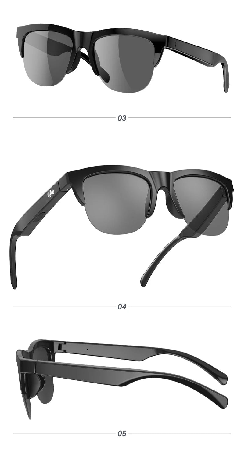 RBB Smart Touch Bluetooth Glasses – Bone Conduction Wireless Headphones & Sunglasses for Outdoor Sports & Calls