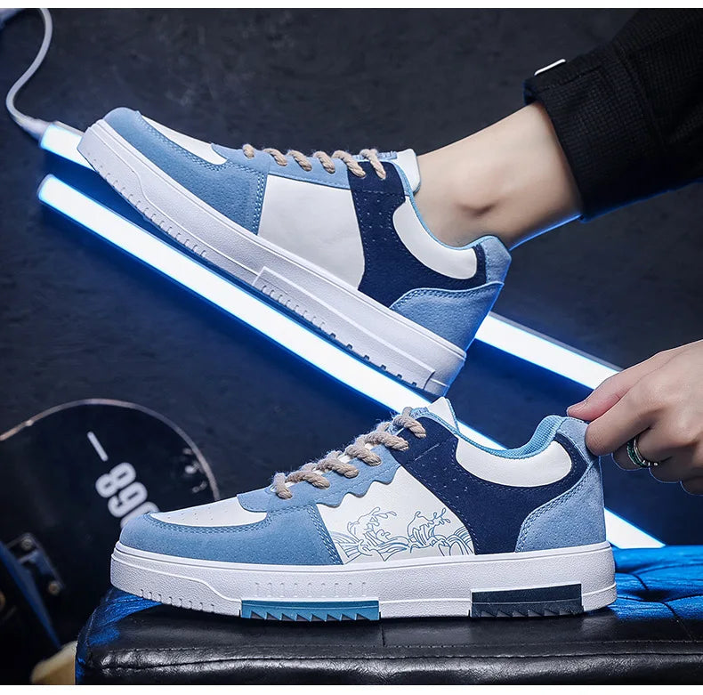 Men’s Breathable Lace-Up Sneakers – Lightweight Comfort for Everyday Wear