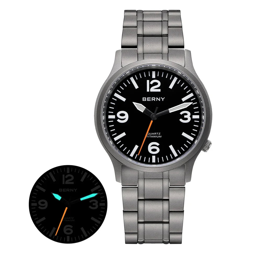 RBB Titanium Men’s Outdoor Sports Quartz Watch – Super Luminous Dial, Sapphire Crystal, Lightweight, 5ATM Waterproof