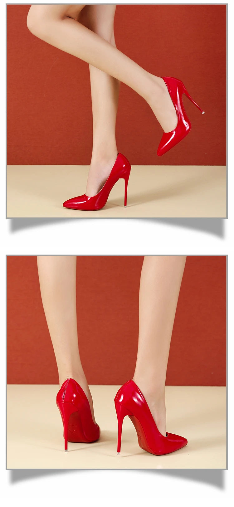 RBB 12cm Colorful Patent Leather Stiletto Pumps - Women's Size 45