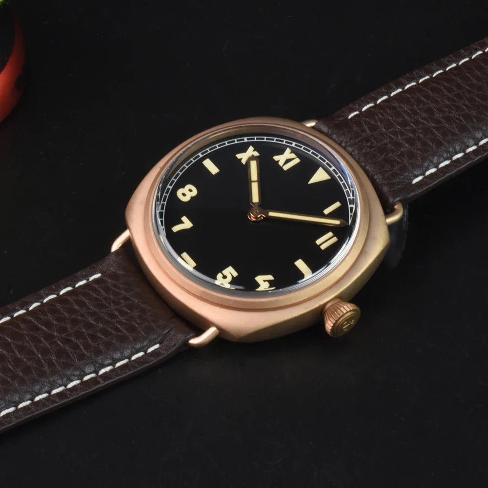 RBB Solid Bronze Men's Quartz Watch – Ronda 502 Movement, Sapphire Crystal, 20ATM Waterproof, Minimalist 2-Hand Design