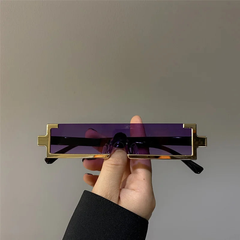 RBB Rectangle Metal Frame Sunglasses – UV400 Hip-Hop Fashion Eyewear (Unisex)
