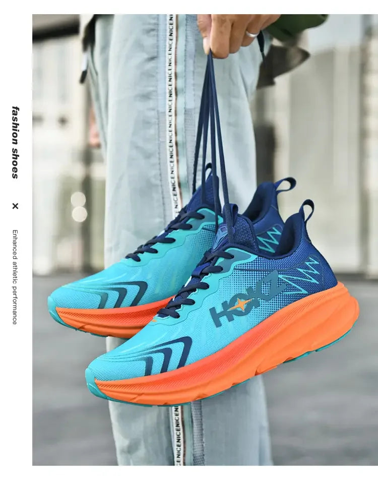 Men’s Breathable Mesh Running Shoes with Thick Soft Sole – High-Quality Outdoor Sports Sneakers