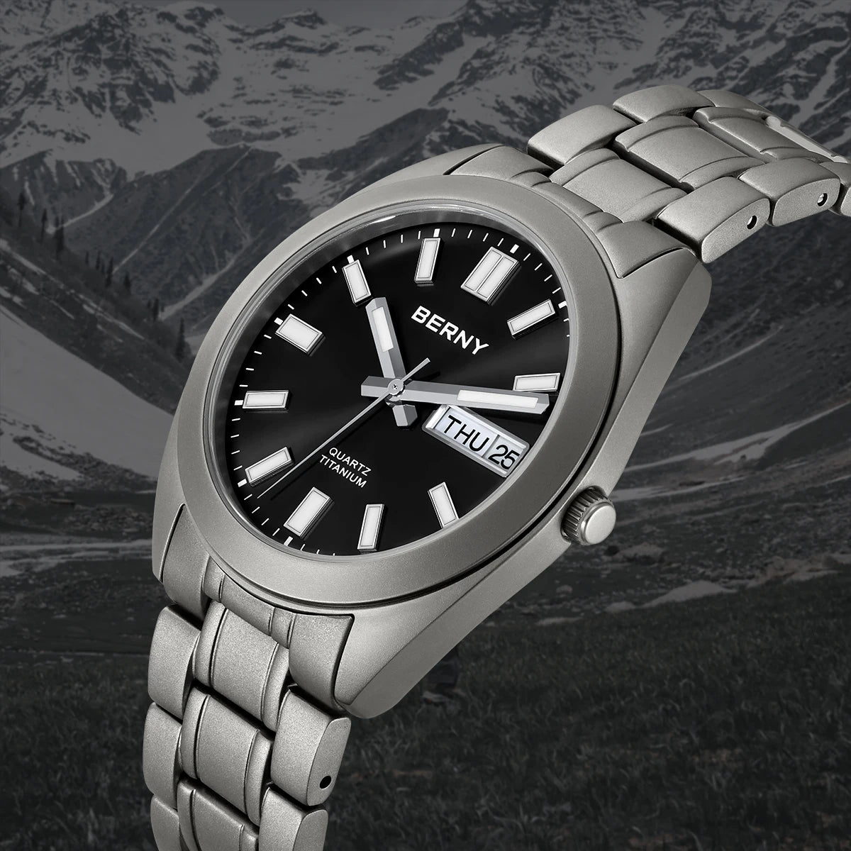 RBB Men's Titanium Sport Watch – Ultra Lightweight, Super Luminous, Sapphire Crystal, 10ATM Waterproof, Quartz Field Wristwatch