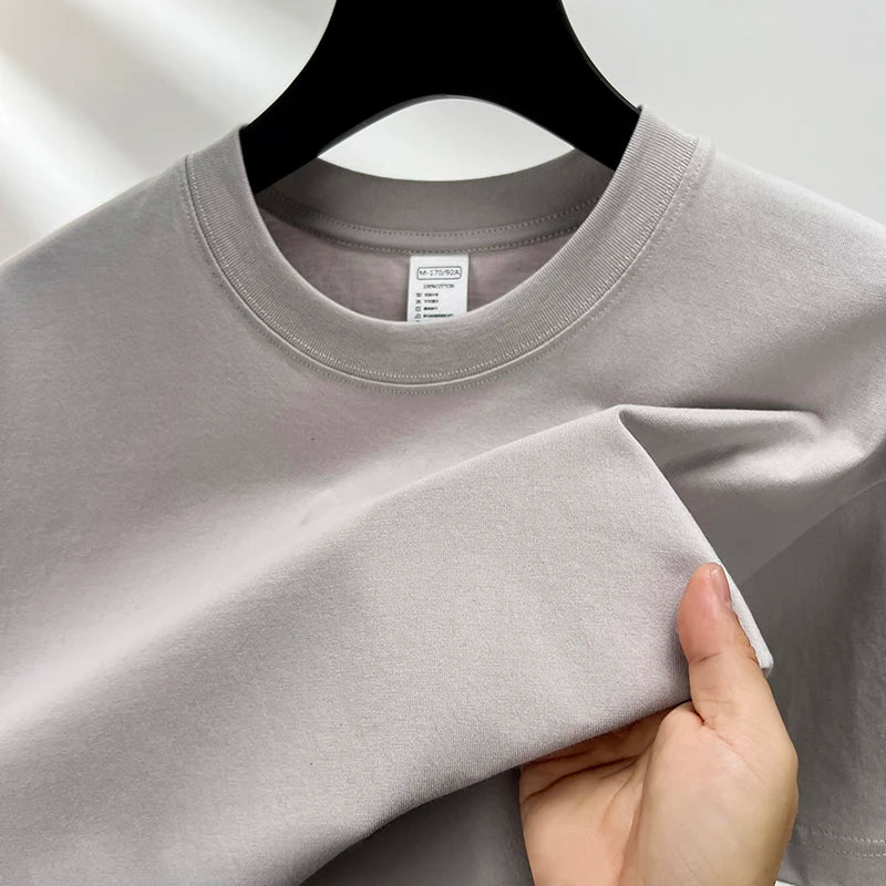 RBB Men’s 100% Pure Cotton Summer T-Shirt – High-End Fashionable Short Sleeve Round Neck, Breathable Half Sleeve Top