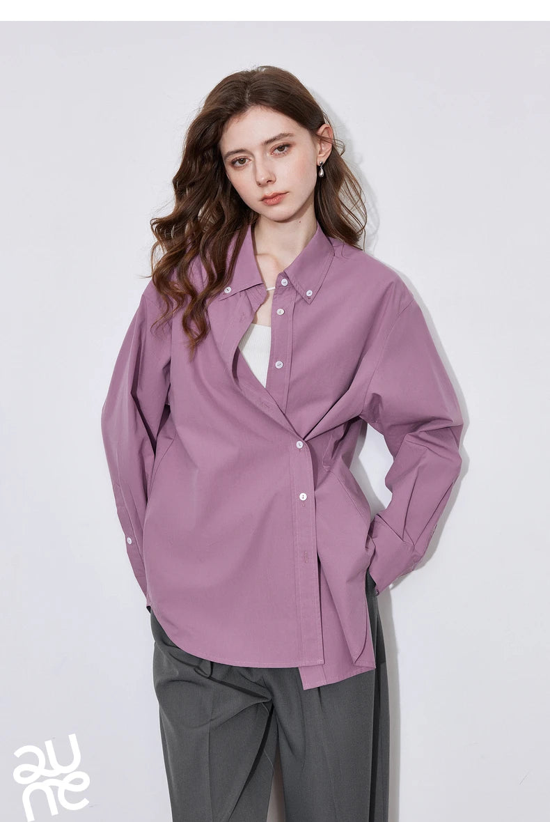 TOYOUTH Women Blouse Shirt 2025 Spring New Lyocell Long Sleeve Striped Cotton Sunscreen OL Shirt Tops