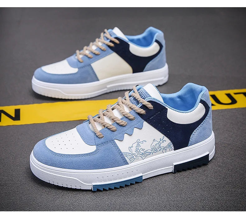Men’s Breathable Lace-Up Sneakers – Lightweight Comfort for Everyday Wear