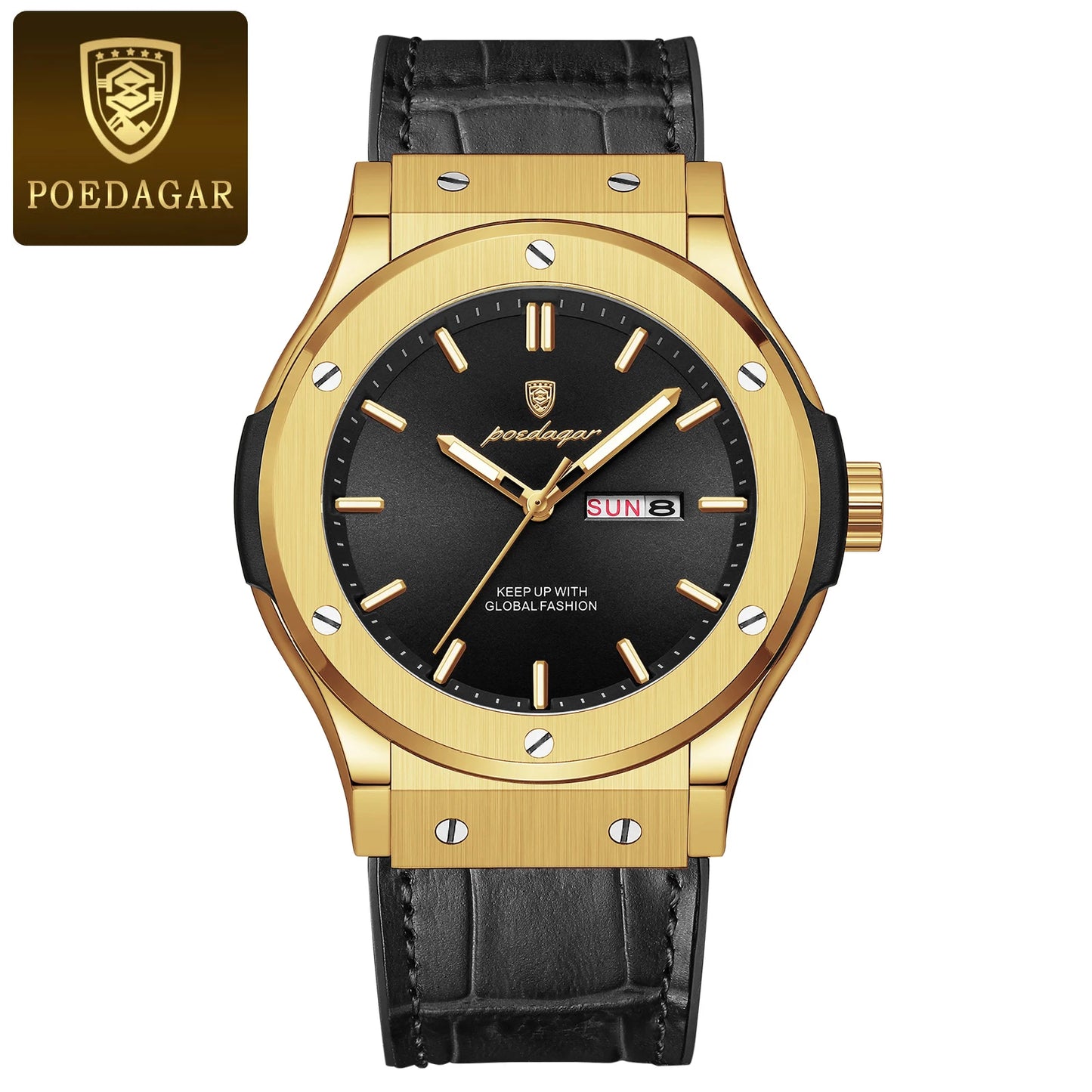 RBB Luxury Business Men’s Quartz Watch – Waterproof, Luminous, Date & Week Display, Silicone Strap