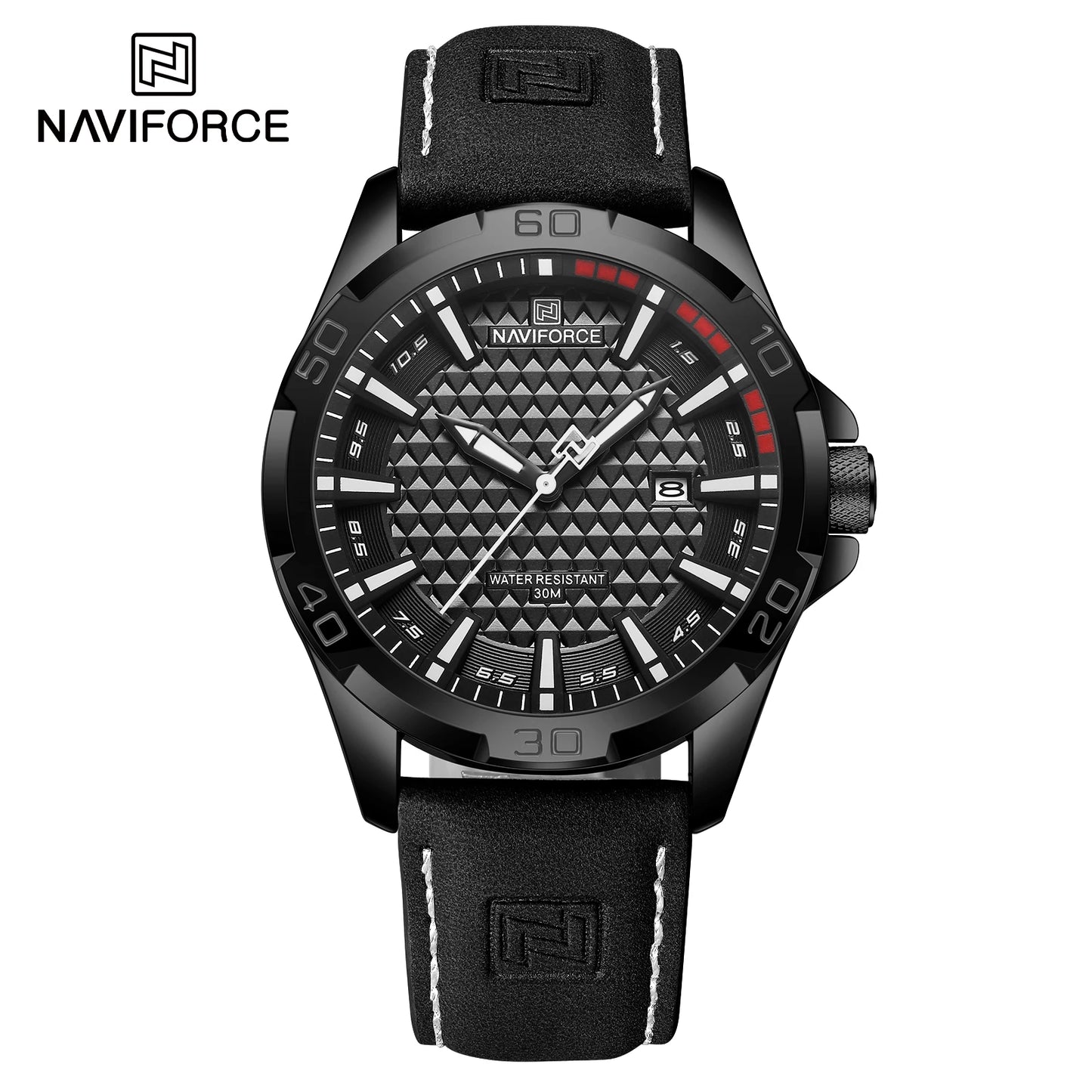 RBB Men’s Fashion Quartz Watch – Leather Strap, Sporty, Waterproof, Calendar Display