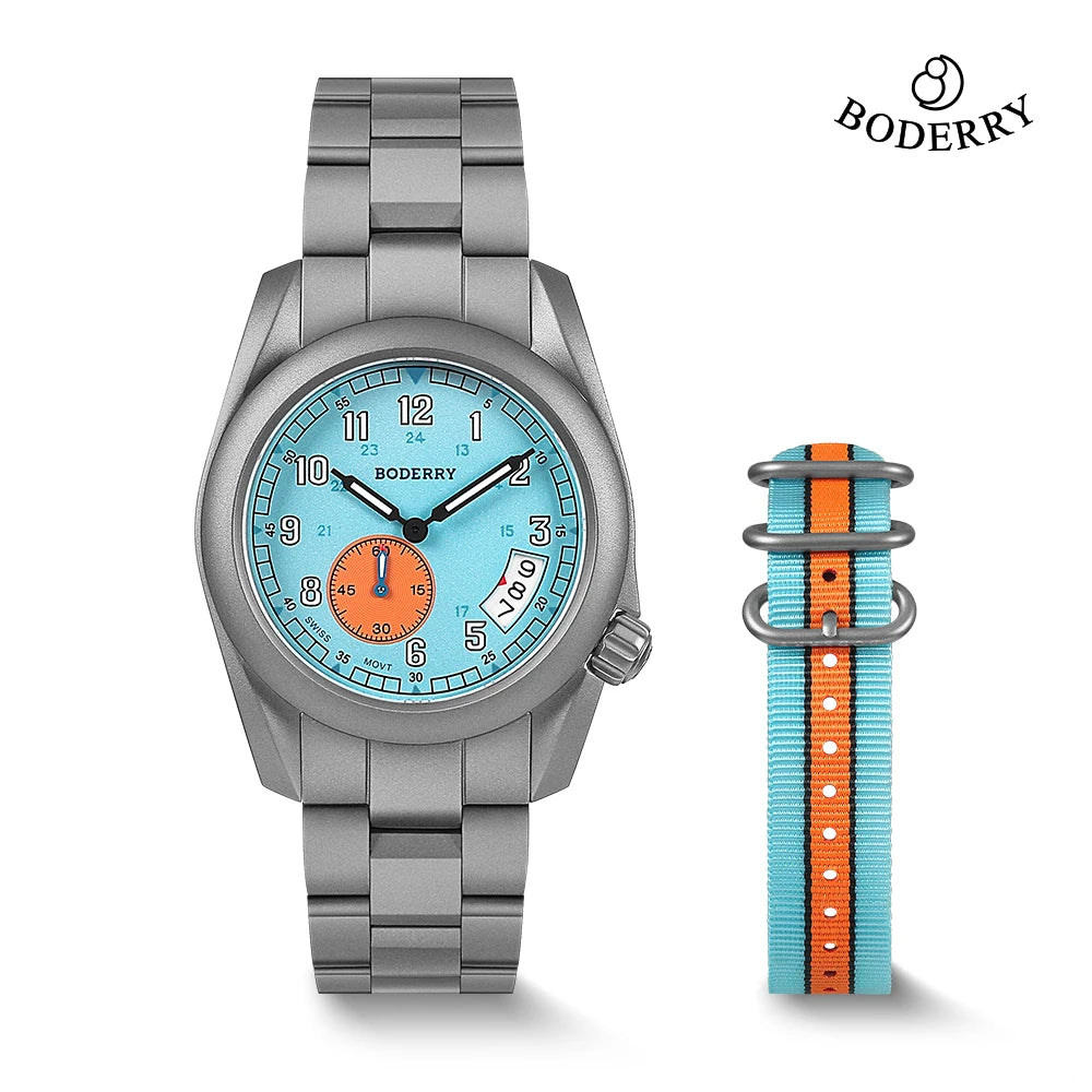 RBB Voyager 38 Titanium Field Quartz Watch – 100M Waterproof, Military Sport, Luminous Business Wristwatch