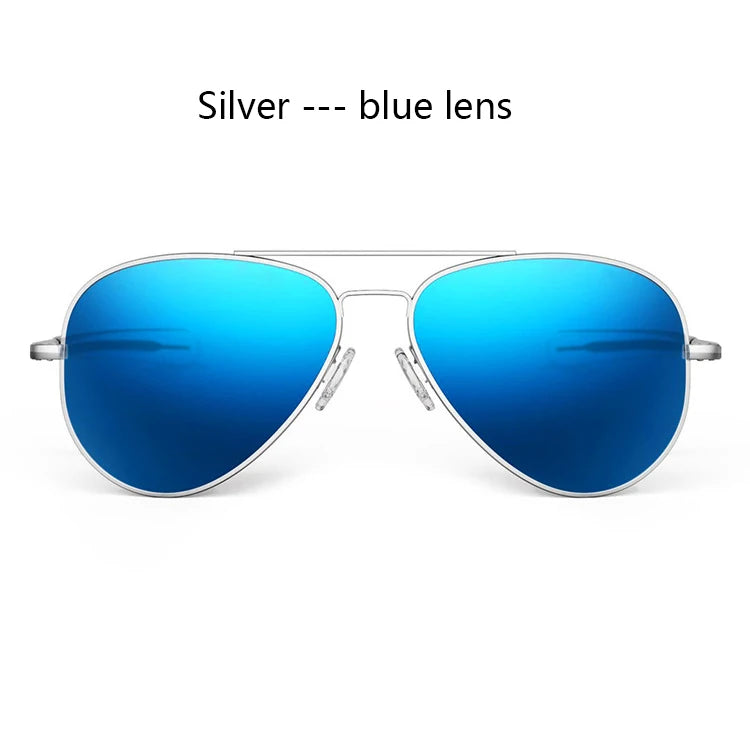 RBB USA Military-Style Pilot Sunglasses | Luxury Glass Lens Retro Titanium Eyewear