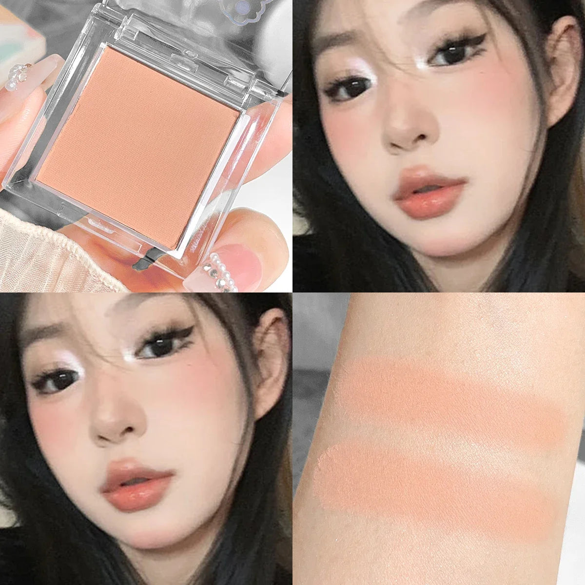 Hisyi Matte Monochrome Eyeshadow – Natural Light Highlighter Powder for Eye Contouring & Brightening