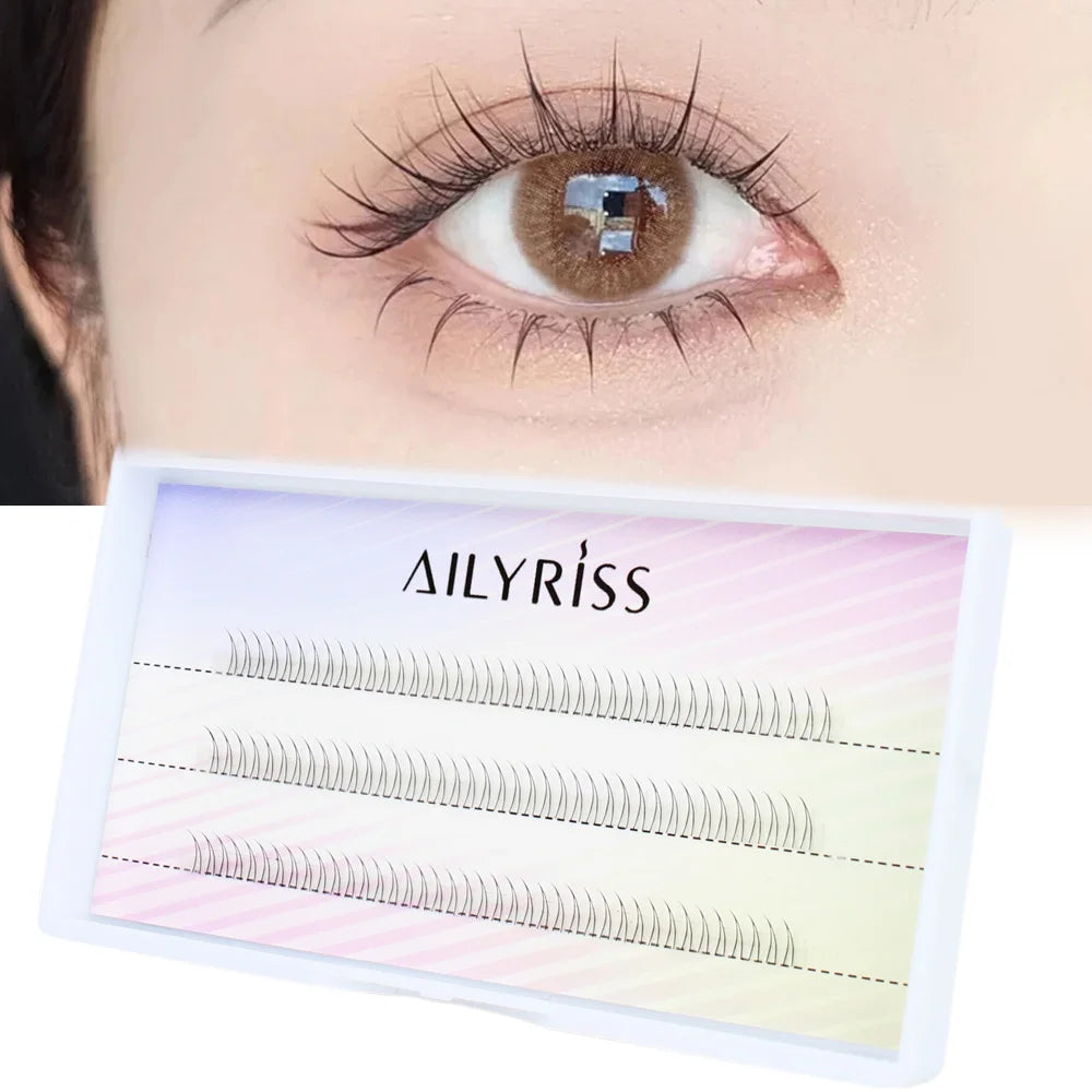 J Curl V-Shape Black Under Eyelash Clusters – Natural Soft Manga Bottom Lashes