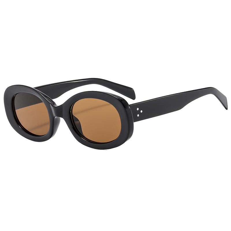 RBB 2024 Retro Oval Sunglasses – Small Frame Y2K Fashion UV400 Eyewear for Women
