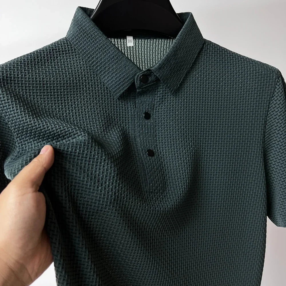 RBB Classic Men’s Polo Shirt – Milan-Inspired Pattern, Soft & Breathable Quick-Dry Fabric | Casual Short Sleeve T-Shirt