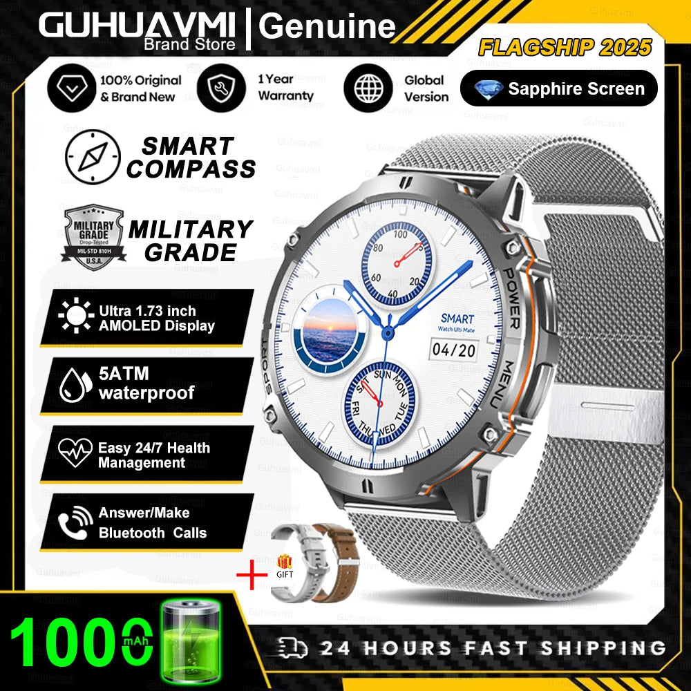 RBB X3 Rugged Smartwatch – 1000 mAh Battery, GPS Tracking & Bluetooth Calls