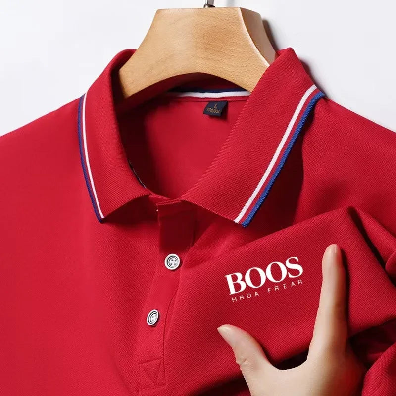 RBB Men’s Embroidered Business Casual Polo Shirt – Breathable & Stylish Short Sleeve Top