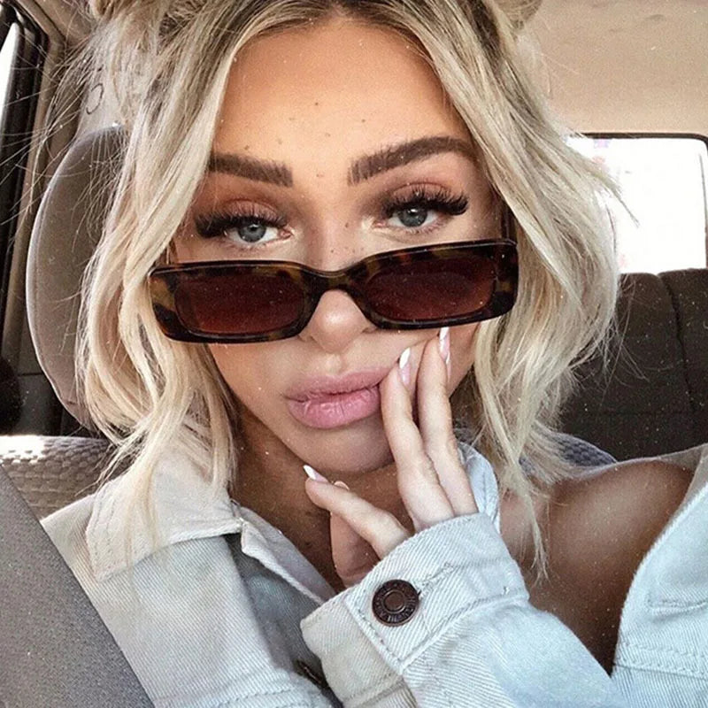 RBB Vintage Oval Sunglasses – UV400 Small Rectangle Ellipse Eyewear for Women