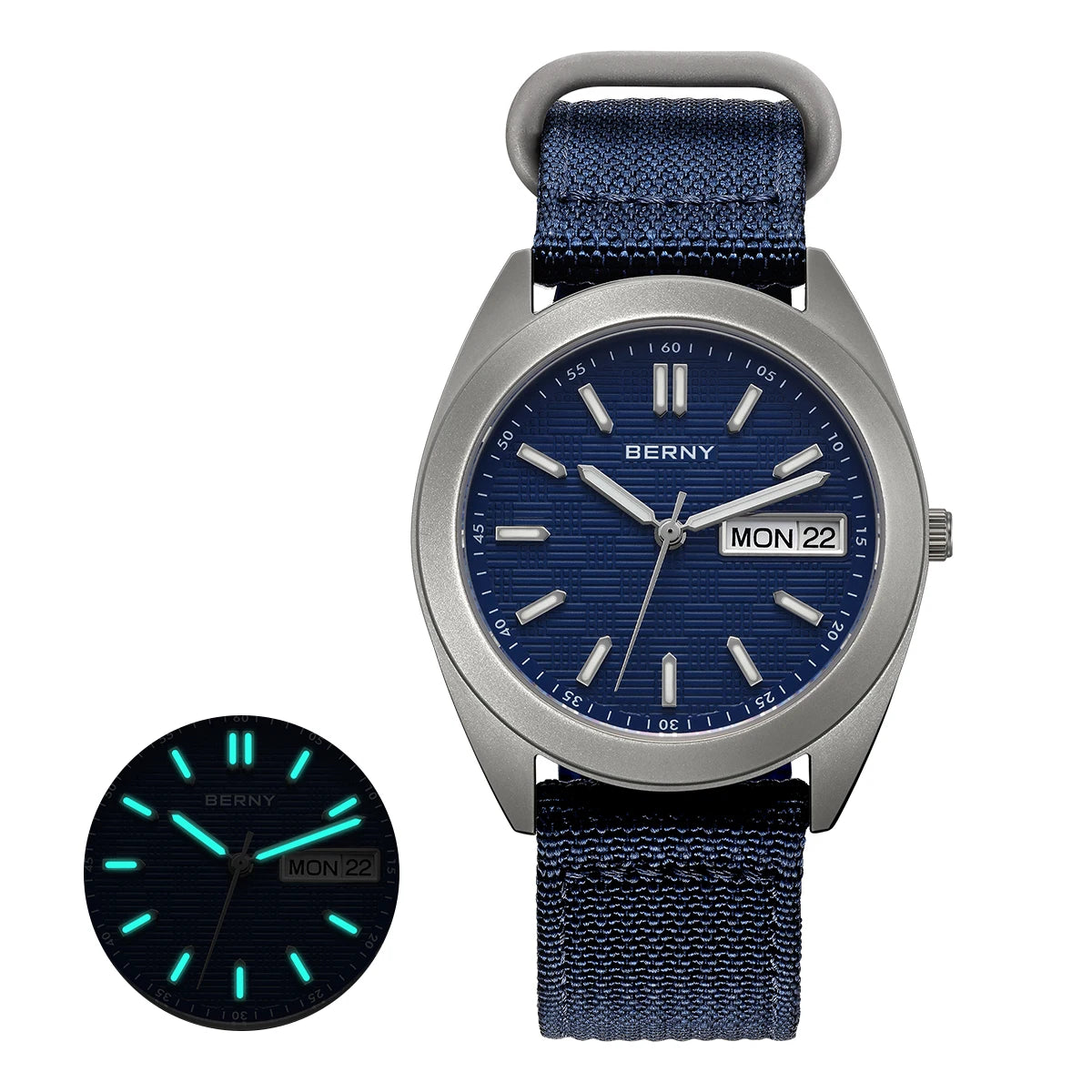 RBB Titanium Men’s Quartz Watch – Date & Week Calendar, Sapphire Crystal, Super Luminous, 38mm, 10ATM Waterproof