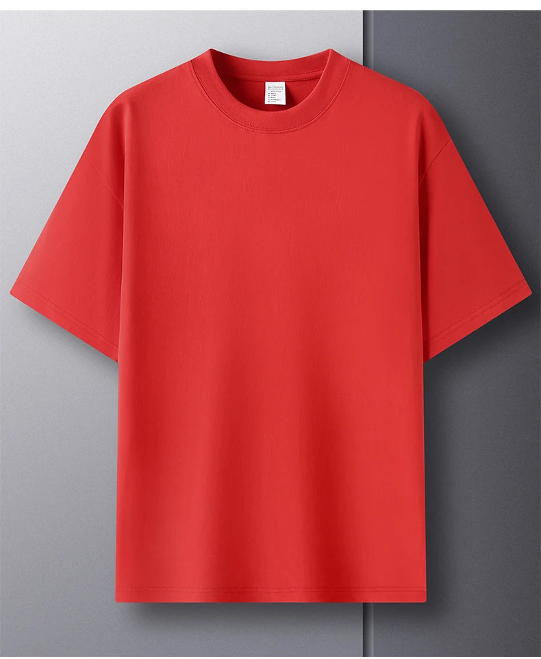 RBB Men’s 100% Pure Cotton Summer T-Shirt – High-End Fashionable Short Sleeve Round Neck, Breathable Half Sleeve Top