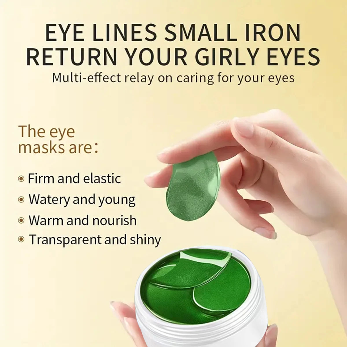 60pcs Seaweed Hyaluronic Acid Eye Masks – Dark Circle Removal & Collagen Eye Patches