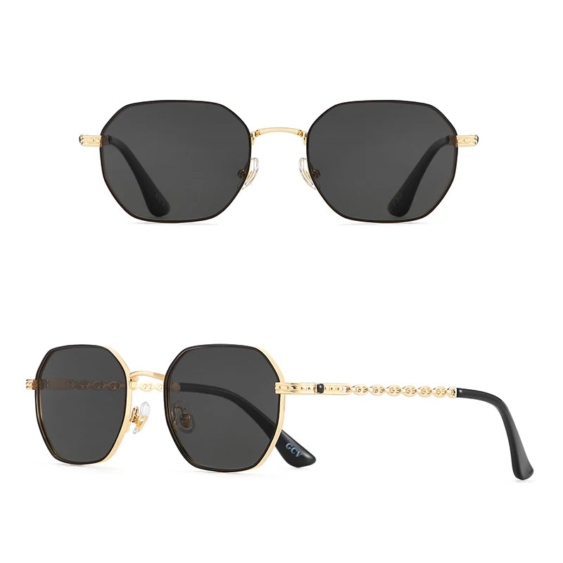 RBB Classic Retro Women's Sunglasses – Rectangular Square Metal Frame with Polaroid Lenses