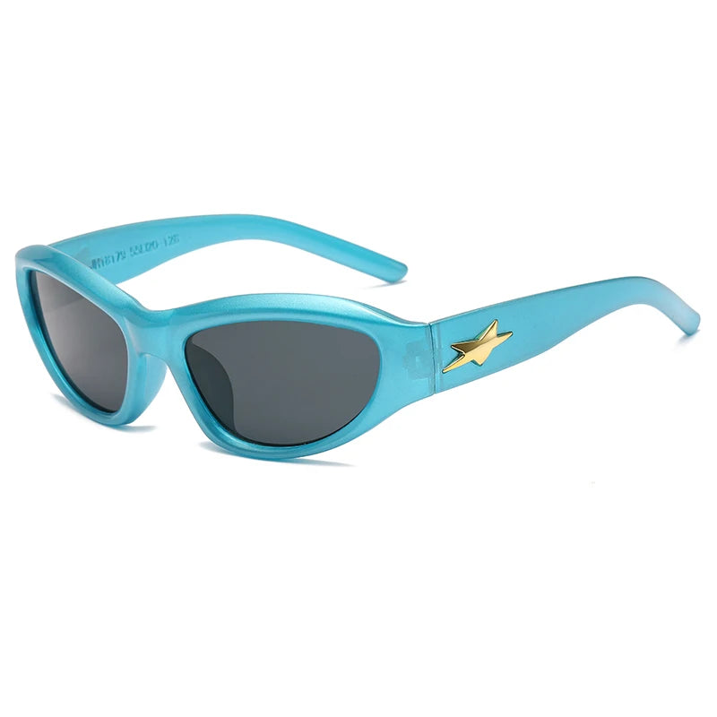 RBB Y2K Cat Eye Sunglasses – UV400 Steampunk Sports Shades for Women & Men