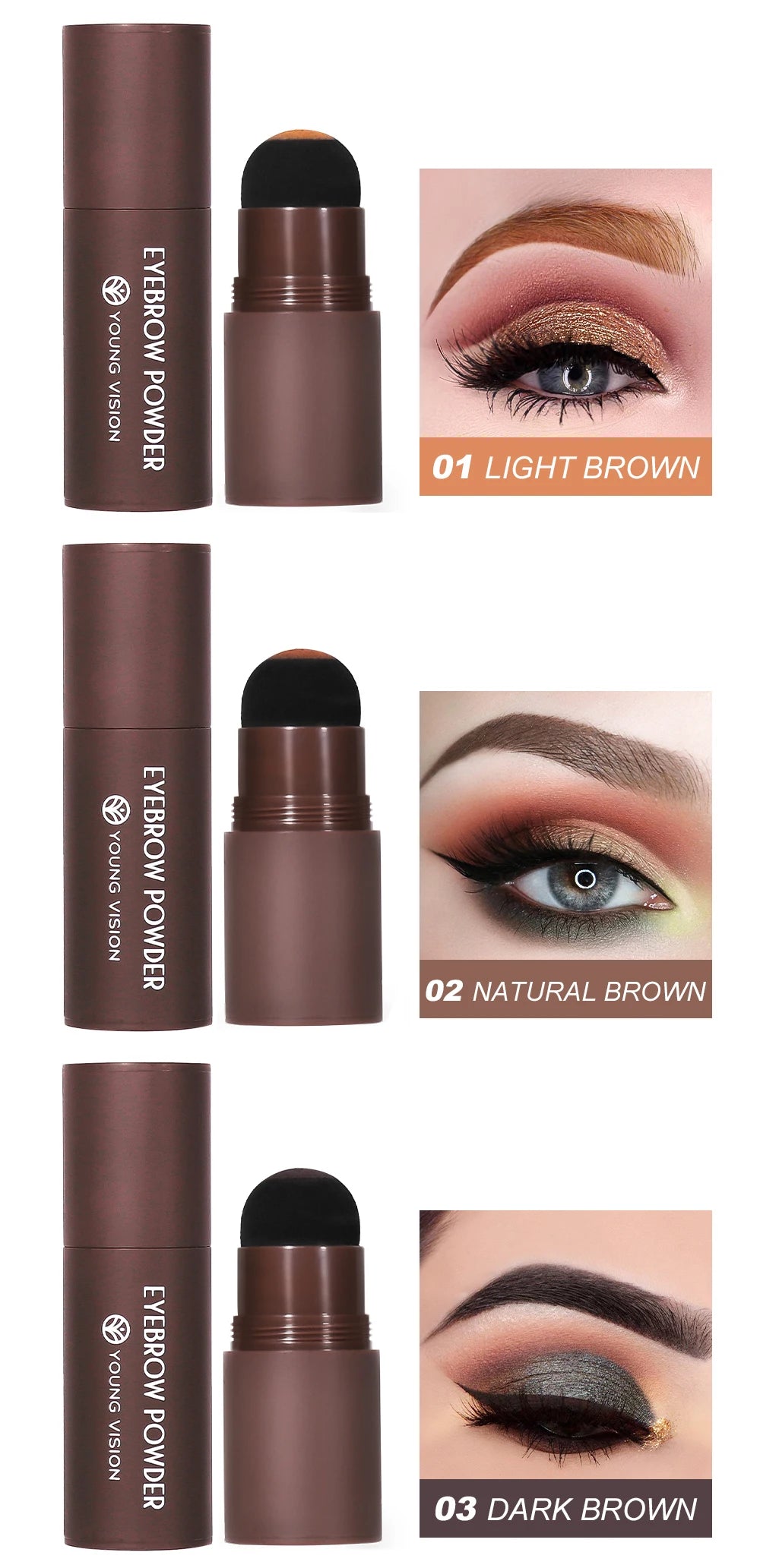 Eyebrow Stamp Stencil Kit – 1 Pc Long-Lasting Waterproof Brow Shaping Set with 10 Stencils