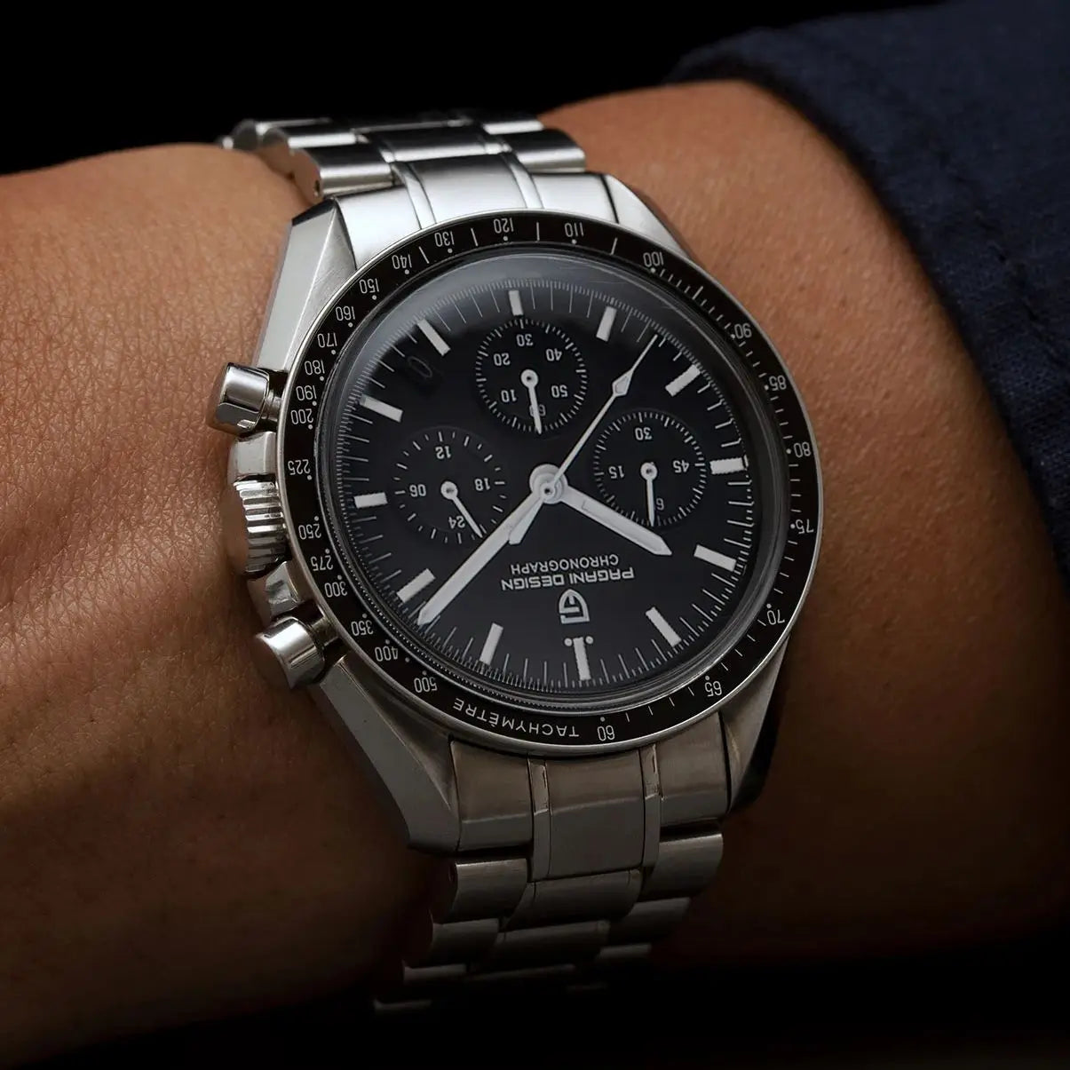 RBB PD-2024 Men’s Luxury Quartz Chronograph – Sapphire Glass, Auto Date, Speed Timer, Stainless Steel Wristwatch