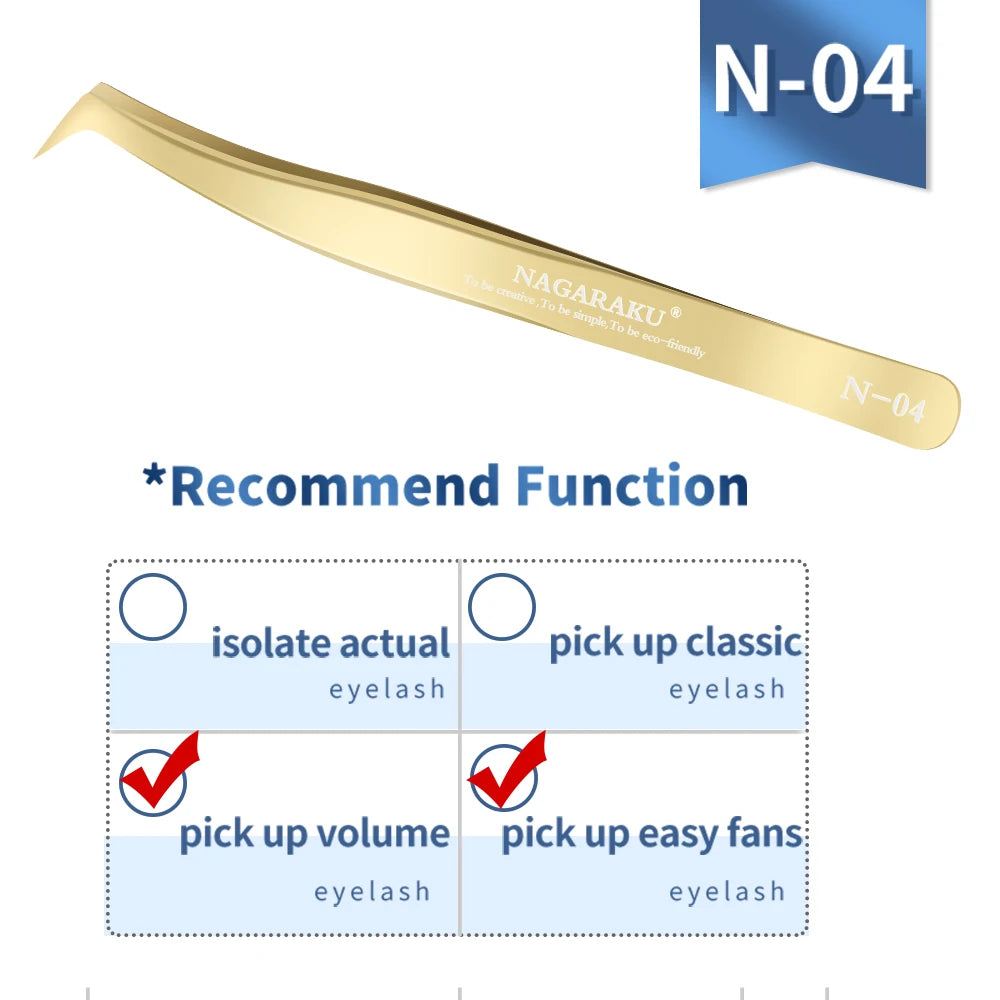 Stainless Steel Eyelash Extension Tweezers – 3D Precision Lash Applicator Tool