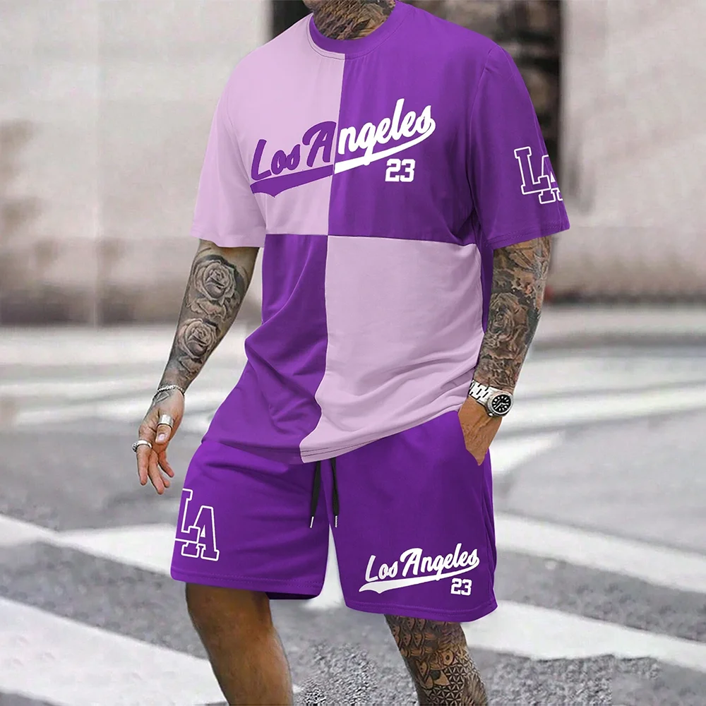 RBB 2024 New Fashion 3D Printed Men’s Oversized Short Sleeve Shorts Suit – Summer Casual Sportswear