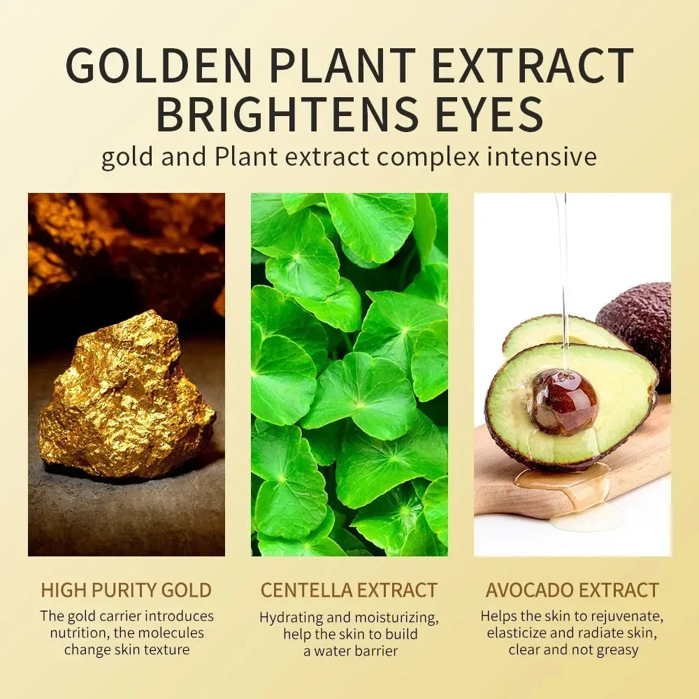 60/120PCS Avocado Gold Eye Masks – Anti-Wrinkle, Moisturizing & Dark Circle Treatment