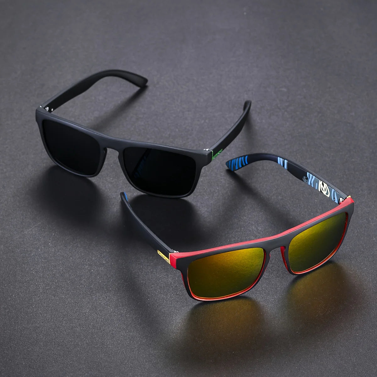 RBB 2PCS Polarized Square Sunglasses – Anti-Glare UV400 Shades for Travel, Party & Driving