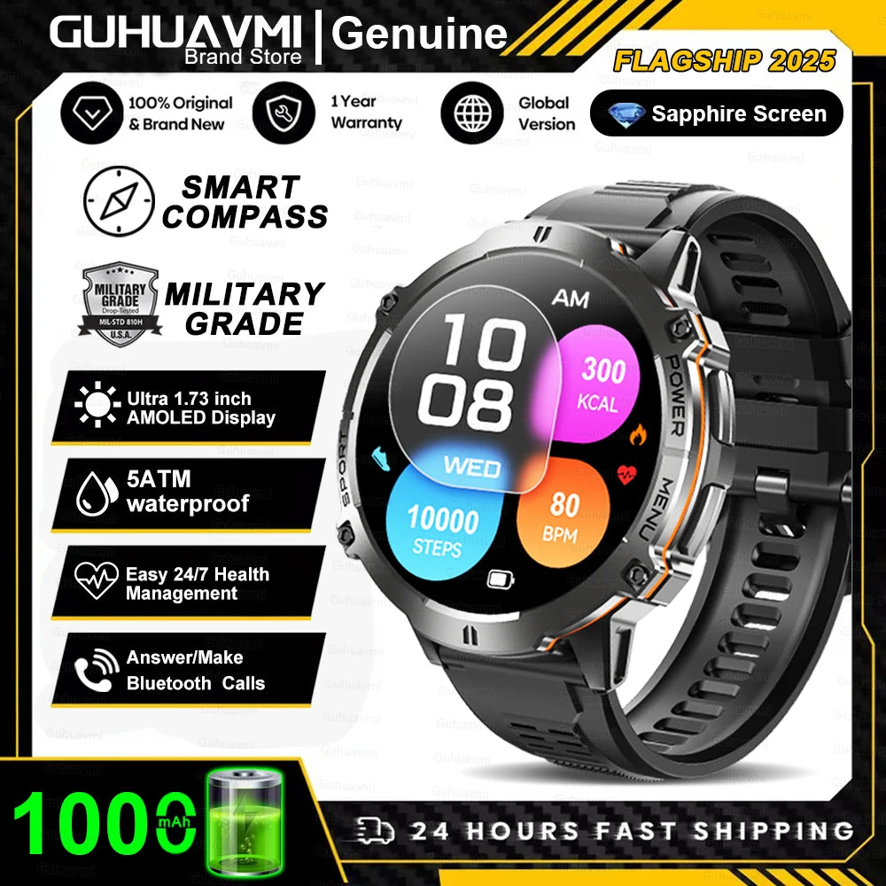 RBB X3 Rugged Smartwatch – 1000 mAh Battery, GPS Tracking & Bluetooth Calls