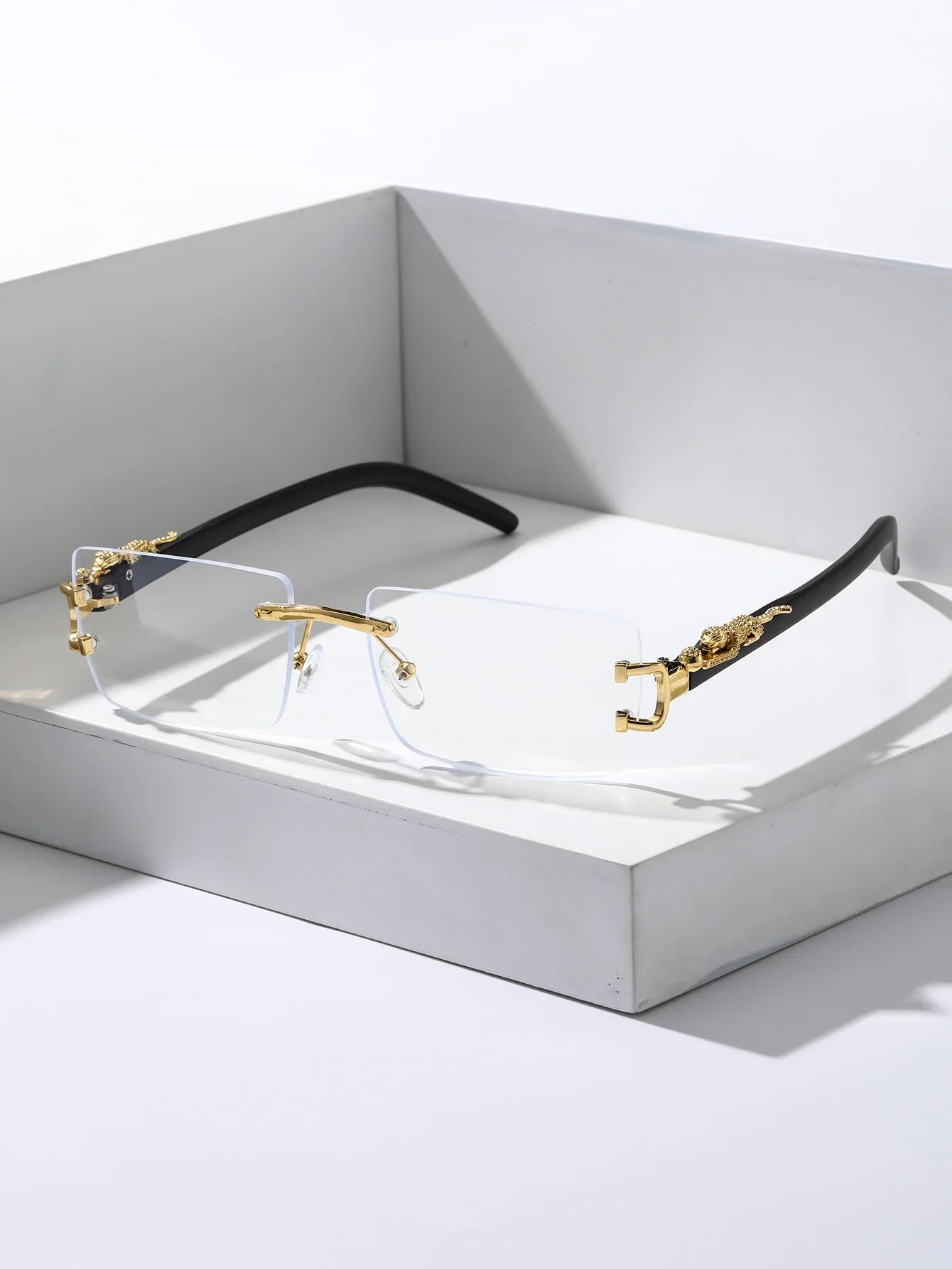 RBB Frameless Rectangular Fashion Sunglasses – Unisex Trendy Personalized Eyewear for Daily Wear