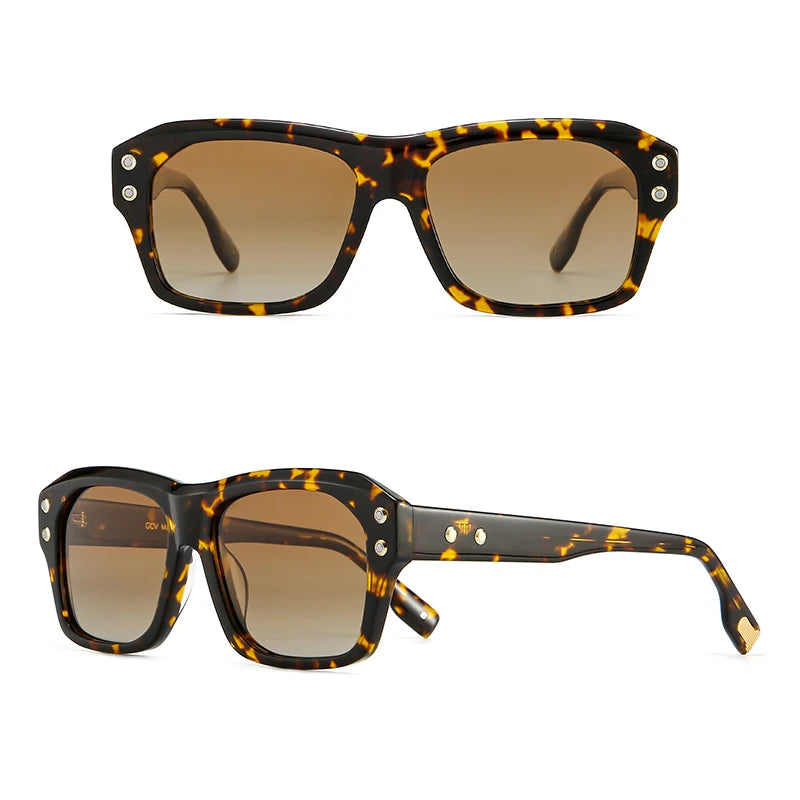 RBB Polarized Square Acetate Sunglasses – Unisex Luxury UV400 Outdoor Eyewear