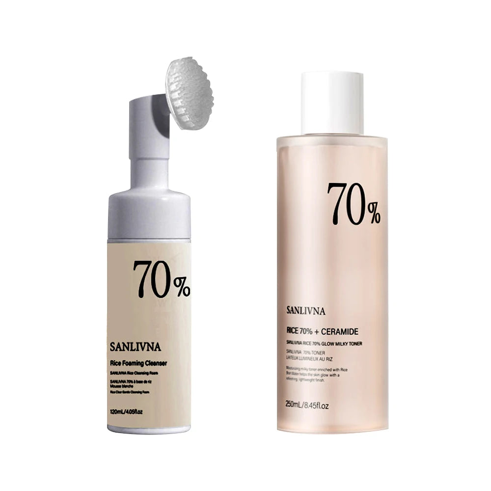 Rice Extract Skincare Set – Toner, Niacinamide Serum & Cleansing Foam