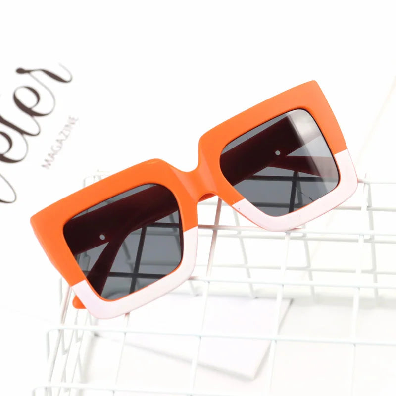 RBB Kids Oversized Square Sunglasses – Trendy Double-Color Frame Eyewear for Boys & Girls