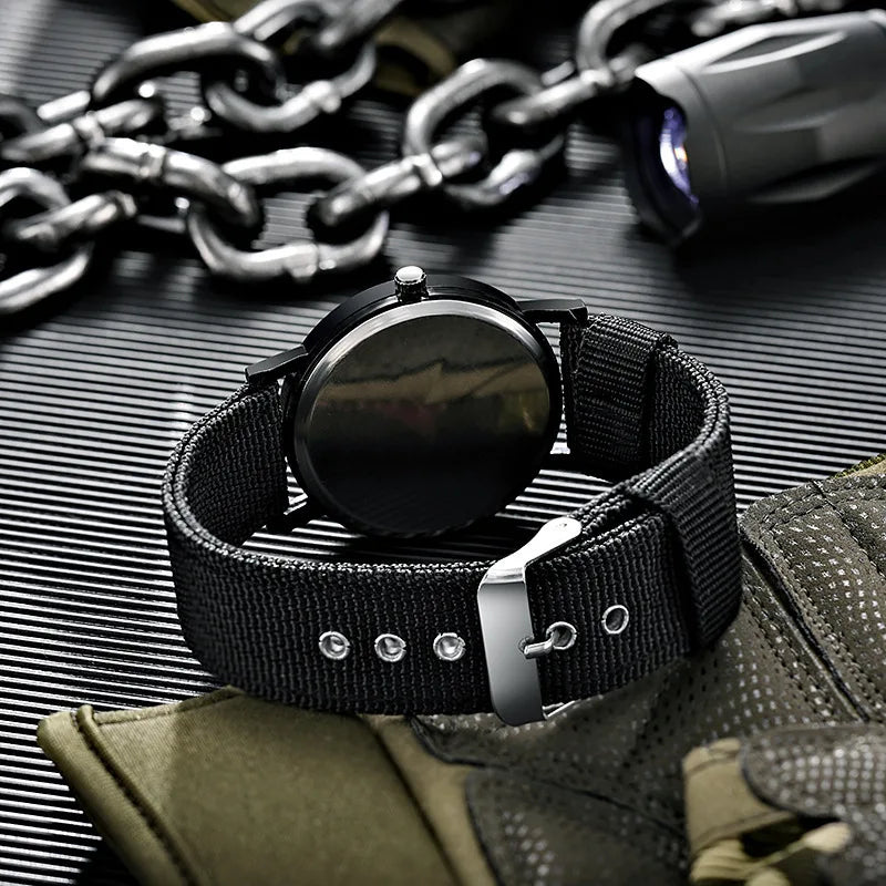 RBB Military Men’s Watch – Luminous, Shock Resistant Sports Quartz Wristwatch with Canvas Strap
