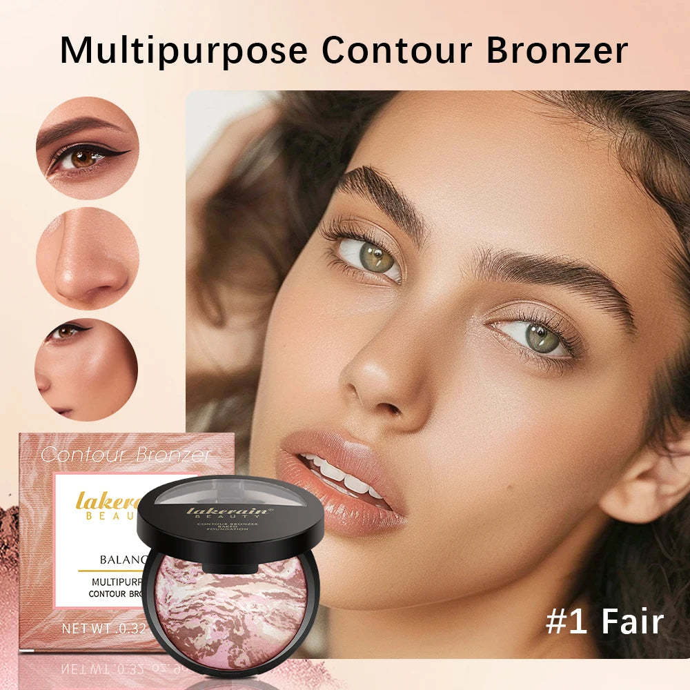RBB Matte Face Foundation Bronzer Pressed Powder Compact – Long-Lasting, Oil Control, Translucent Loose Setting Powder