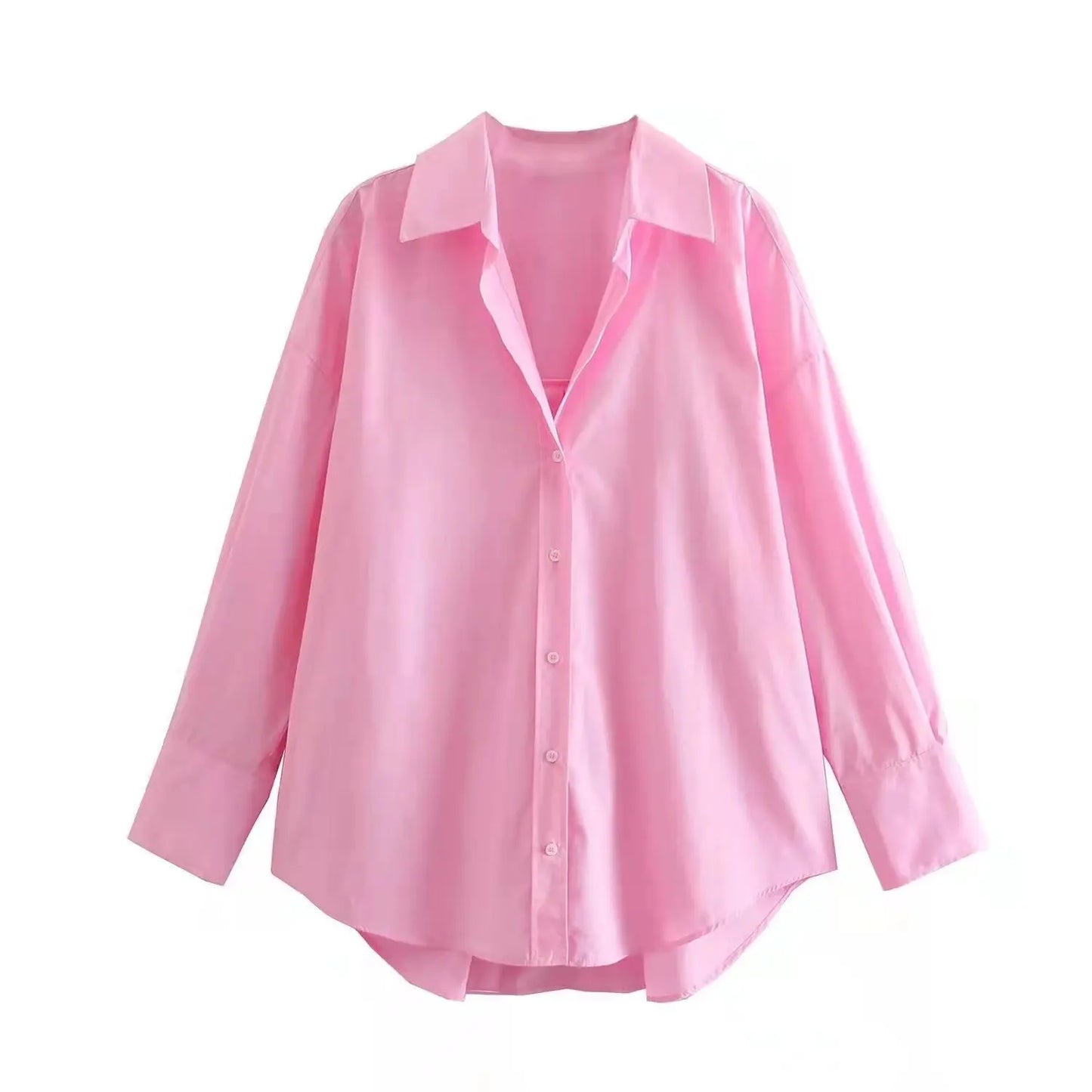 RBB Women's Multicolor Oversized Shirt – Long Sleeve Button-Up Streetwear Blouse (Summer Collection)