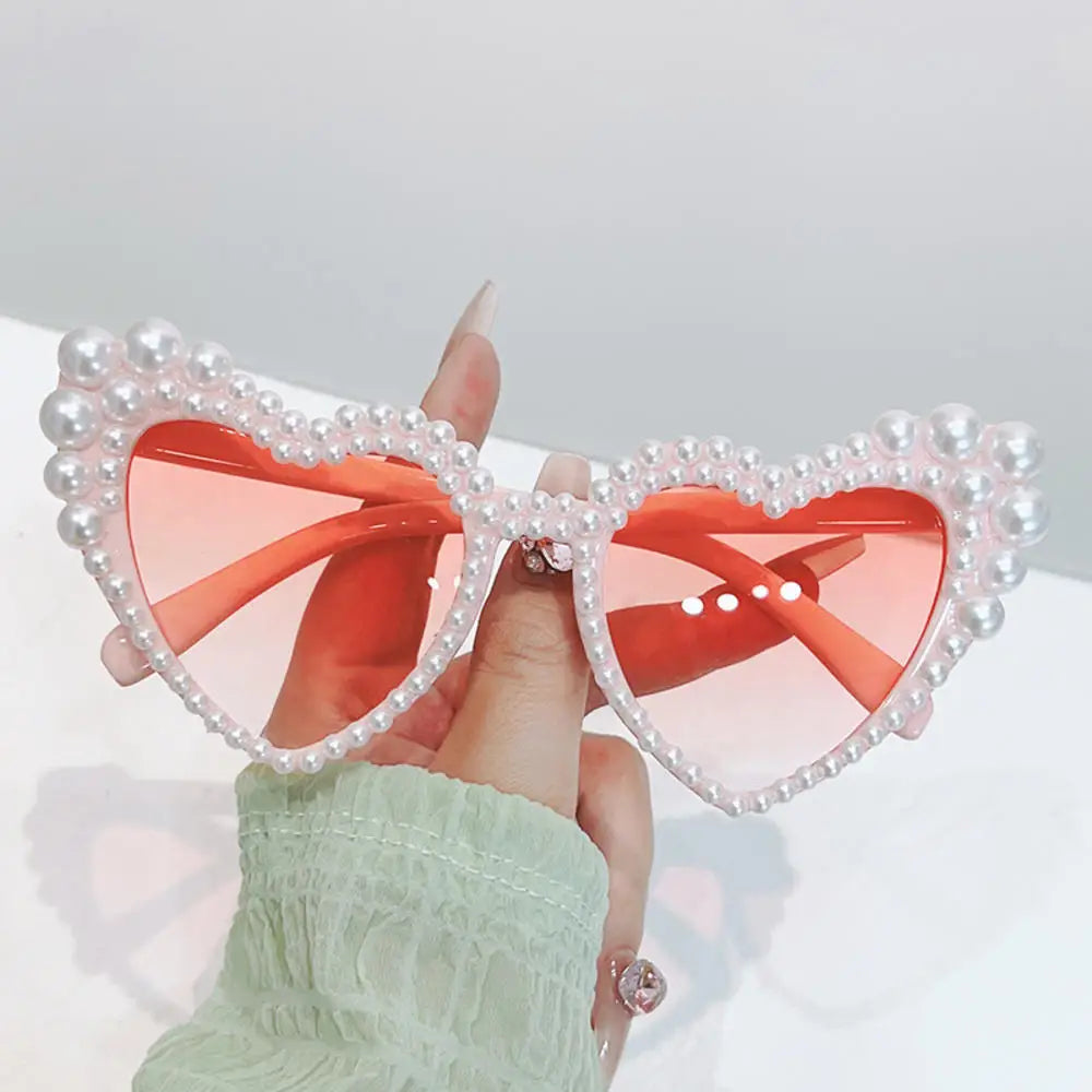 RBB Luxury Diamond Frame Heart Shape Sunglasses – Large UV400 Protection for Women